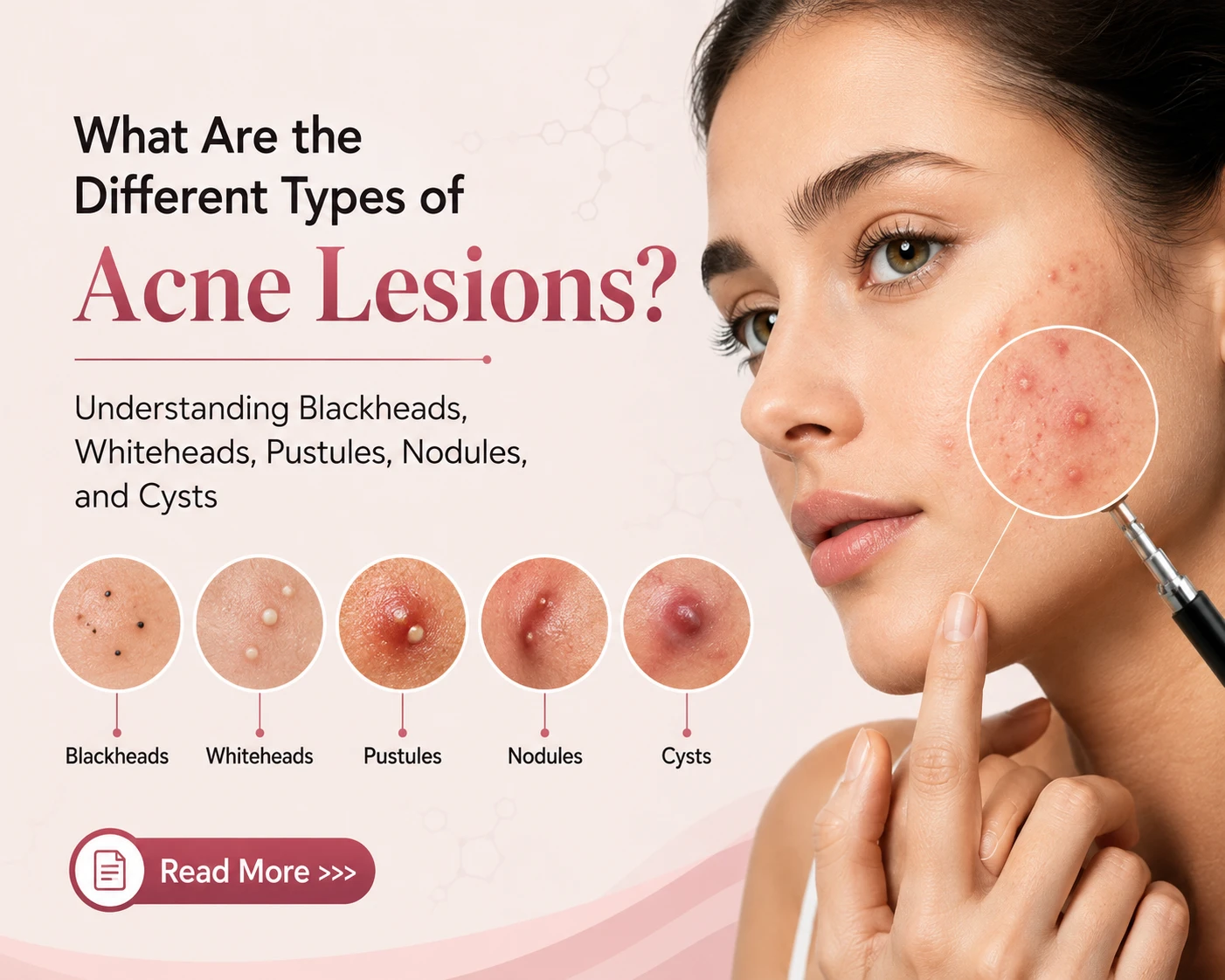 What Are the Different Types of Acne Lesions? Understanding Blackheads, Whiteheads, Pustules, Nodules, and Cysts